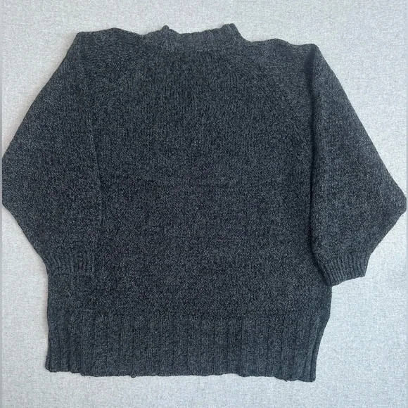 VTG Victoria Jone Sweater Womens Plus 3X Mock Neck Charcoal Chunky Cable Knit - Picture 2 of 8